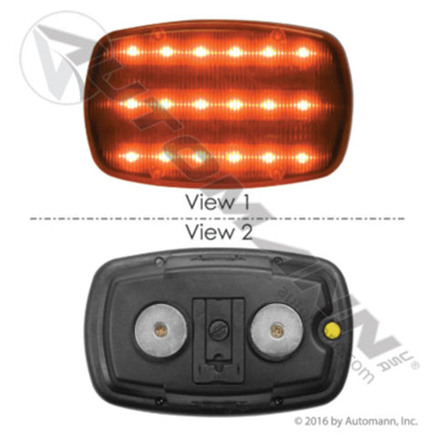 Automann 571.LD87AL18M Warning Light LED Magnetic Amber