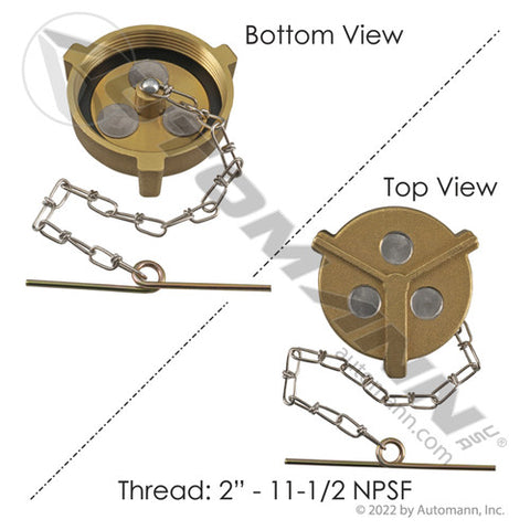Automann 572.1001 Fuel Cap 2in Brass