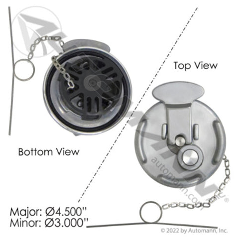 Automann 572.1014 Fuel Cap Vented Peterbilt