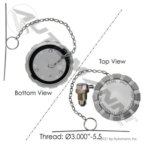 Automann 572.1017 Fuel Cap & Vent Kit 3in