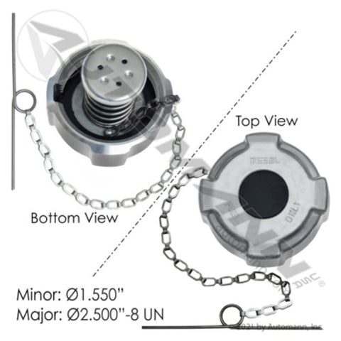 Automann 572.1022 Fuel Cap 2-1/2in Vented