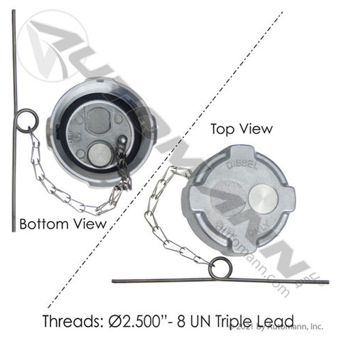 Automann 572.1025 Fuel Cap 2-1/2in Non-Vented Freightliner