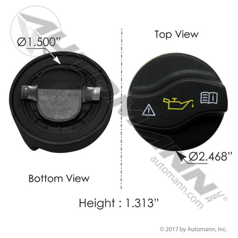 Automann 572.4004 Engine Oil Fill Cap Detroit DD13 DD15