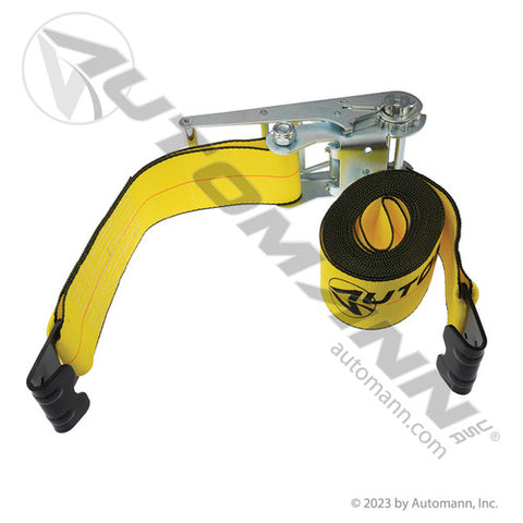 Automann 573.C427FH Flat Hook Ratchet Strap 4in X 27ft