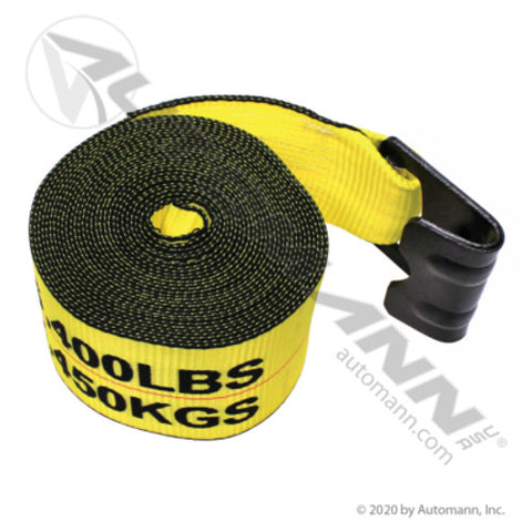 Automann 573.D427FH Flat Hook Winch Strap 4in X 27FT