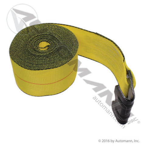 Automann 573.D435FH Flat Hook Winch Strap 4in X 35FT