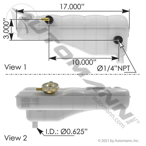 Automann 575.10111 Coolant Reservoir Freightliner