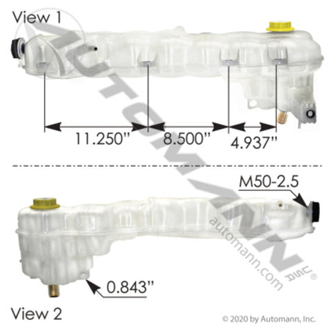Automann 575.10115 Coolant Reservoir Freightliner