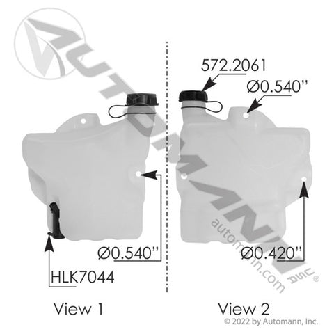 Automann 575.10125 Washer Fluid Reservoir Freightliner
