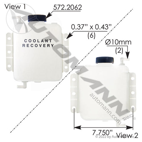 Automann 575.10212 Coolant Reservoir Peterbilt