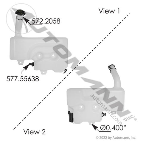 Automann 575.10344 Washer Fluid Reservoir IHC