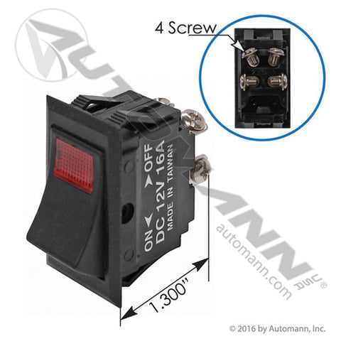 Automann 577.3059 Rocker Switch On/Off Illumunated