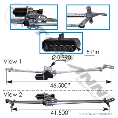 Automann 577.46959K Wiper Motor N Linkage Freightliner