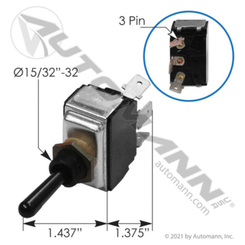 Automann 577.75605 Toggle Switch SPDT Peterbilt