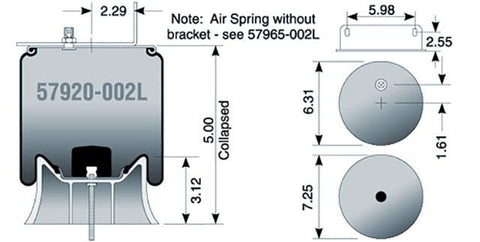 Dayton Parts 57920-002L Air Spring - Rolling Lobe