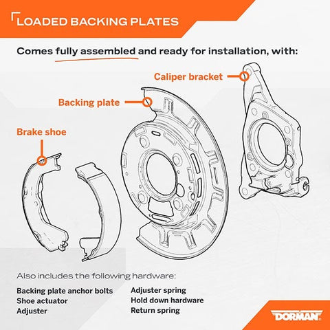 Dayton Parts 926-272 Loaded Brake Backing Plate