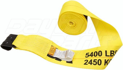 Dayton Parts DC23104427 Winch Strap - 4 In. X 5 Ft. Strap With Hook For Roll Off Containers