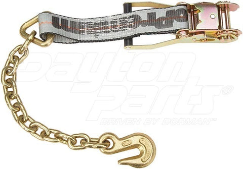 Dayton Parts DC23413227 Ratchet Strap With Chain Anchors - 2 In. X 27 Ft.