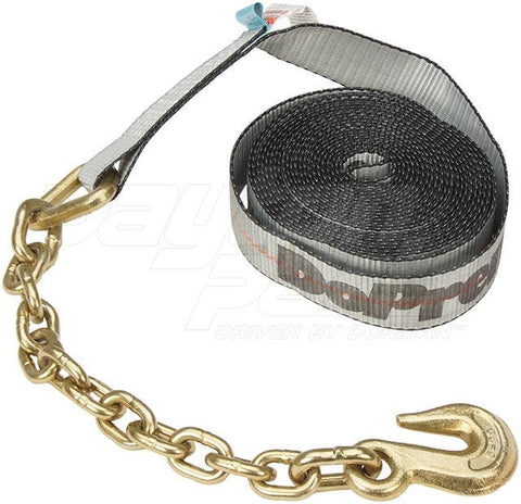 Dayton Parts DC23413227 Ratchet Strap With Chain Anchors - 2 In. X 27 Ft.