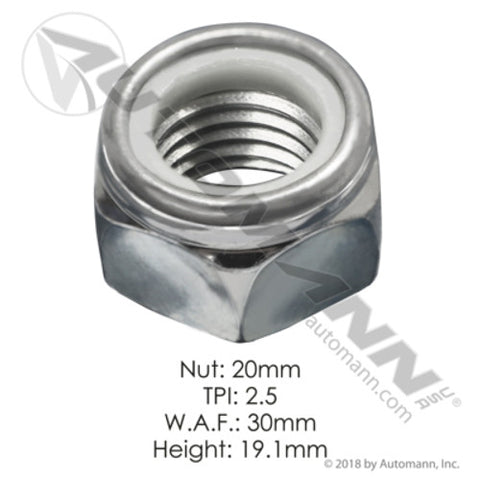 Automann ENC20MM Kenworth Nylon Lock Nut Metric