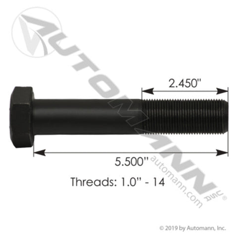 Automann F100512GR8 Cap Screw 1in-14 X 5-1/2in GR8