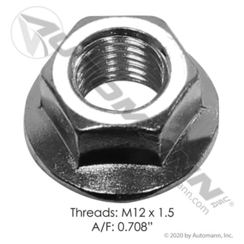 Automann FLN12MMX Flanged Lock Nut 12mm-1.50 Pitch