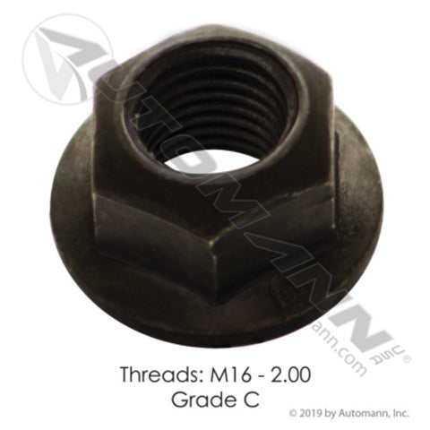 Automann FLNC16MM Flanged Lock Nut 16mm 2 Pitch