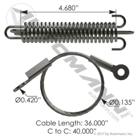 Automann HLK2035 Hood Cable Peterbilt
