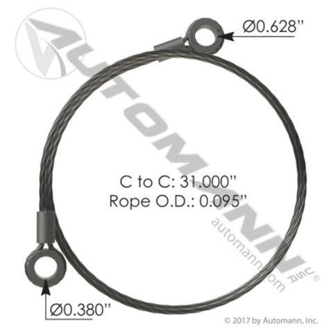 Automann HLK2046 Hood Cable Peterbilt