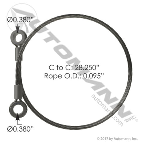 Automann HLK2047 Hood Cable Peterbilt