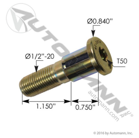 Automann HLK2128 Door Striker Pin Peterbilt
