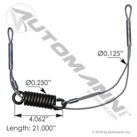 Automann HLK2307 Hood Cable Spring Freightliner