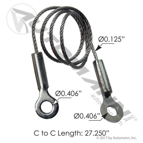 Automann HLK2633 Hood Restraint Cable Freightliner