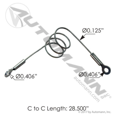 Automann HLK2636 Hood Restraint Cable Freightliner