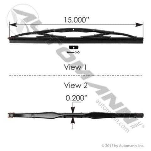 Automann HLK8315 Wiper Blade Saddle Mount 15in