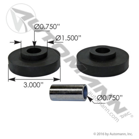 Automann M17341 Radiator Mount Bushing Kit Freightliner