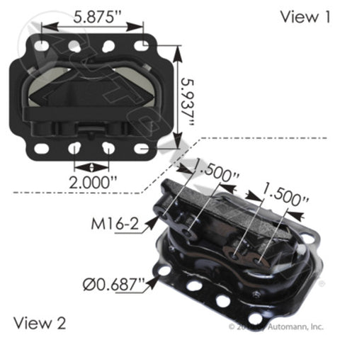 Automann M17496 Motor Mount Rear Kenworth Peterbilt
