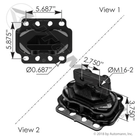 Automann M17499 Motor Mount Rear Peterbilt