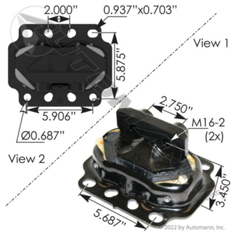Automann M17500 Motor Mount Rear Peterbilt