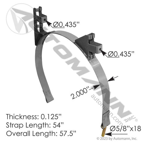 Automann M203467C Fuel Tank Strap LH-RH Bright Mack