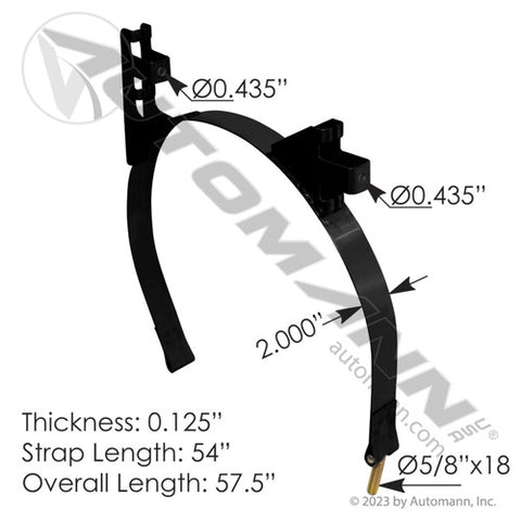Automann M203467X Fuel Tank Strap LH-RH Black Mack