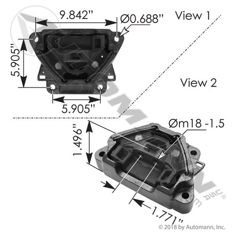 Automann M46851 Motor Mount Freightliner