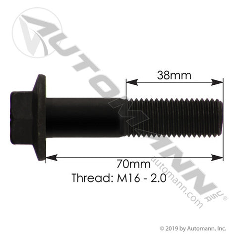 Automann M5387 Flange Bolt Metric 16mm-2 X 70mm