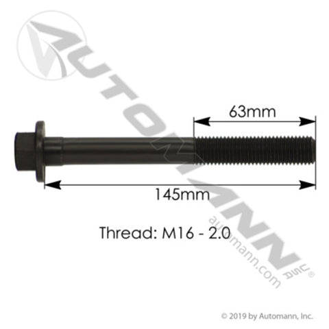 Automann M5482 Flanged Bolt 16mm X 145mm Ford