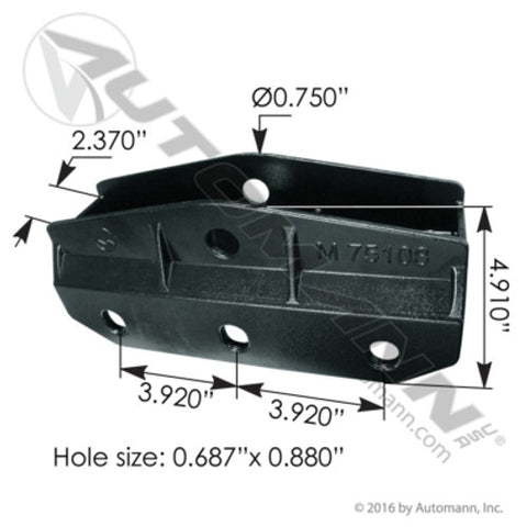 Automann M75108 Hood Lower Bracket Peterbilt