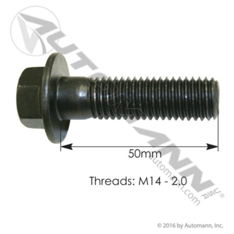 Automann MFB1450GR10.9C Flange Bolt 14mm- 2 X 50mm GR10.9