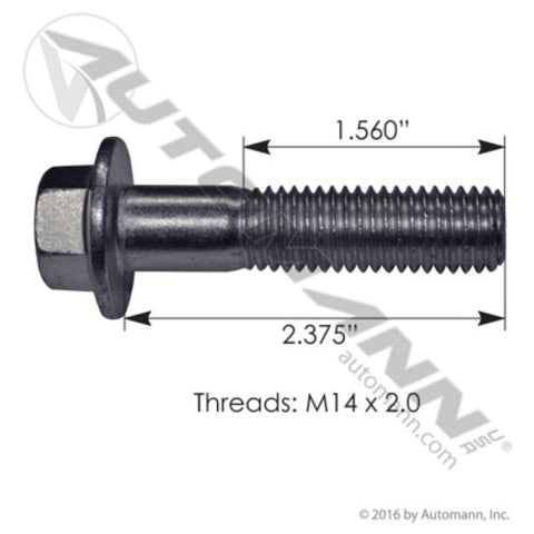 Automann MFB1460GR10.9C Flange Bolt 14mm-2 X 60mm Zinc GR10.9