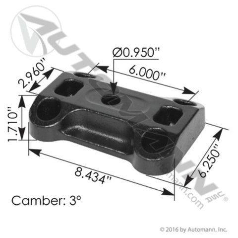 Automann MFL46161 U Bolt Bottom Plate Freightliner