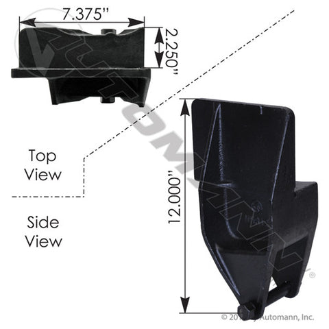 Automann MH812 Rear Hanger LH Flnge Mount Hutch