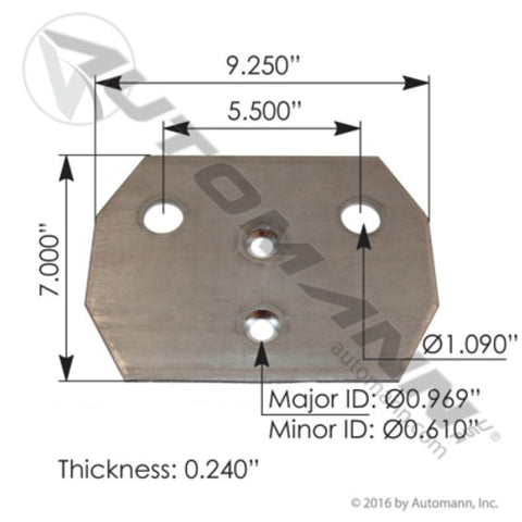Automann MHS761 Airspring Plate Bolt-On Hendrickson